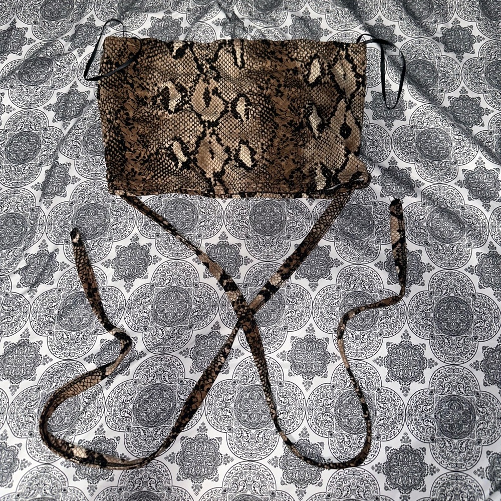 Snake skin crop top